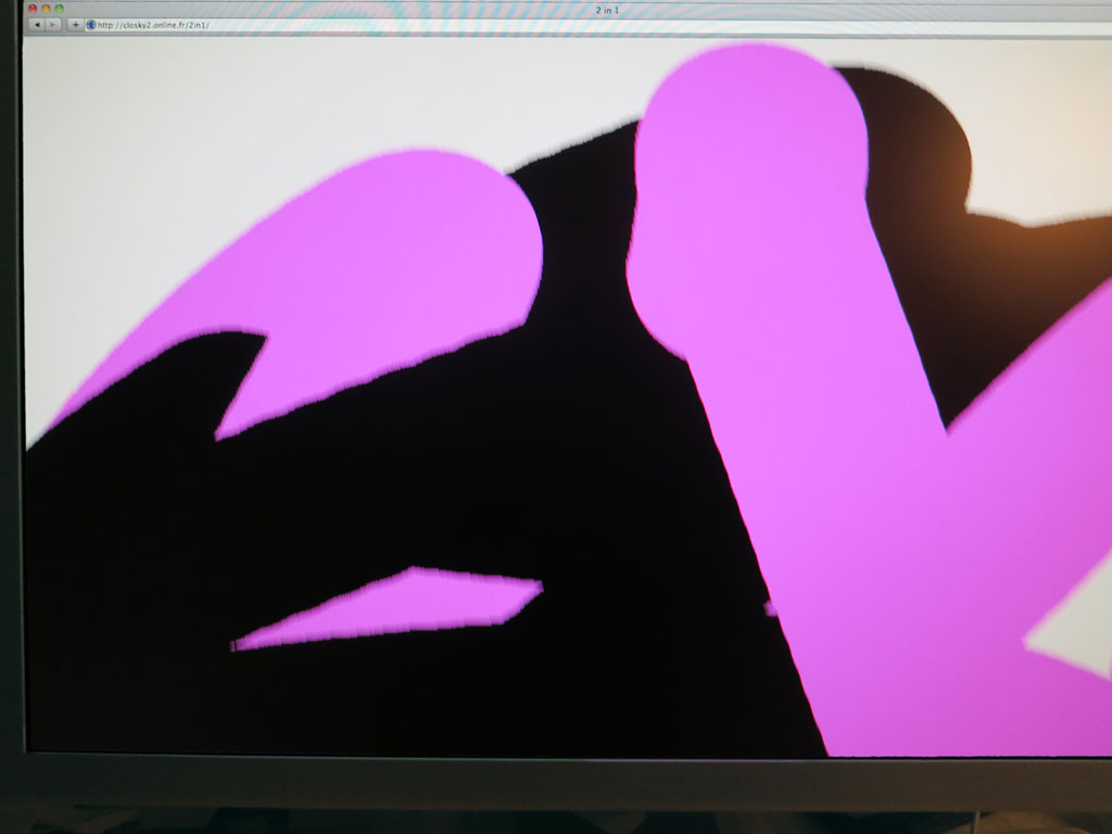 Claude Closky, ‘2 in 1’, 2003, web flyer, Shockwave (http://closky2.online.fr/2in1).